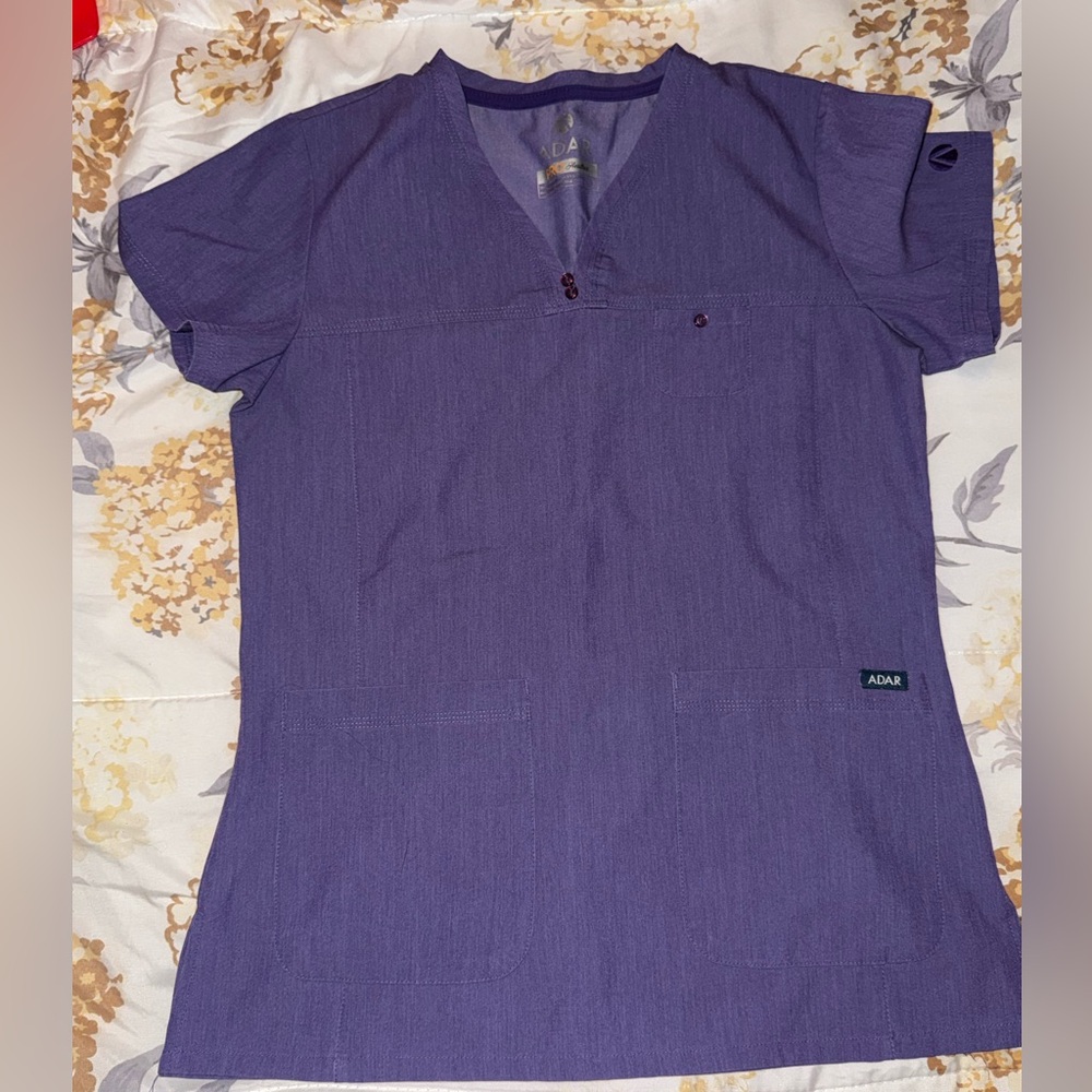 Adar Women's V-Neck Purple Scrub Top/bottom